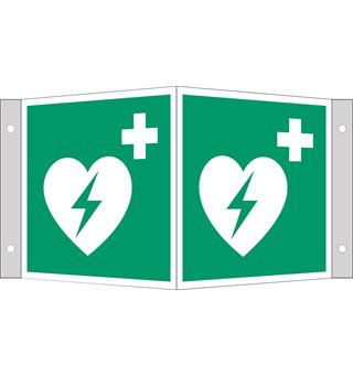 Skilt Hjertestarter plogskilt 150 x 150 mm - Plogskilt i AE