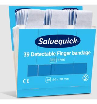 Plaster - Salvequick refill x 6 Blå Detekt - Ekstra lange